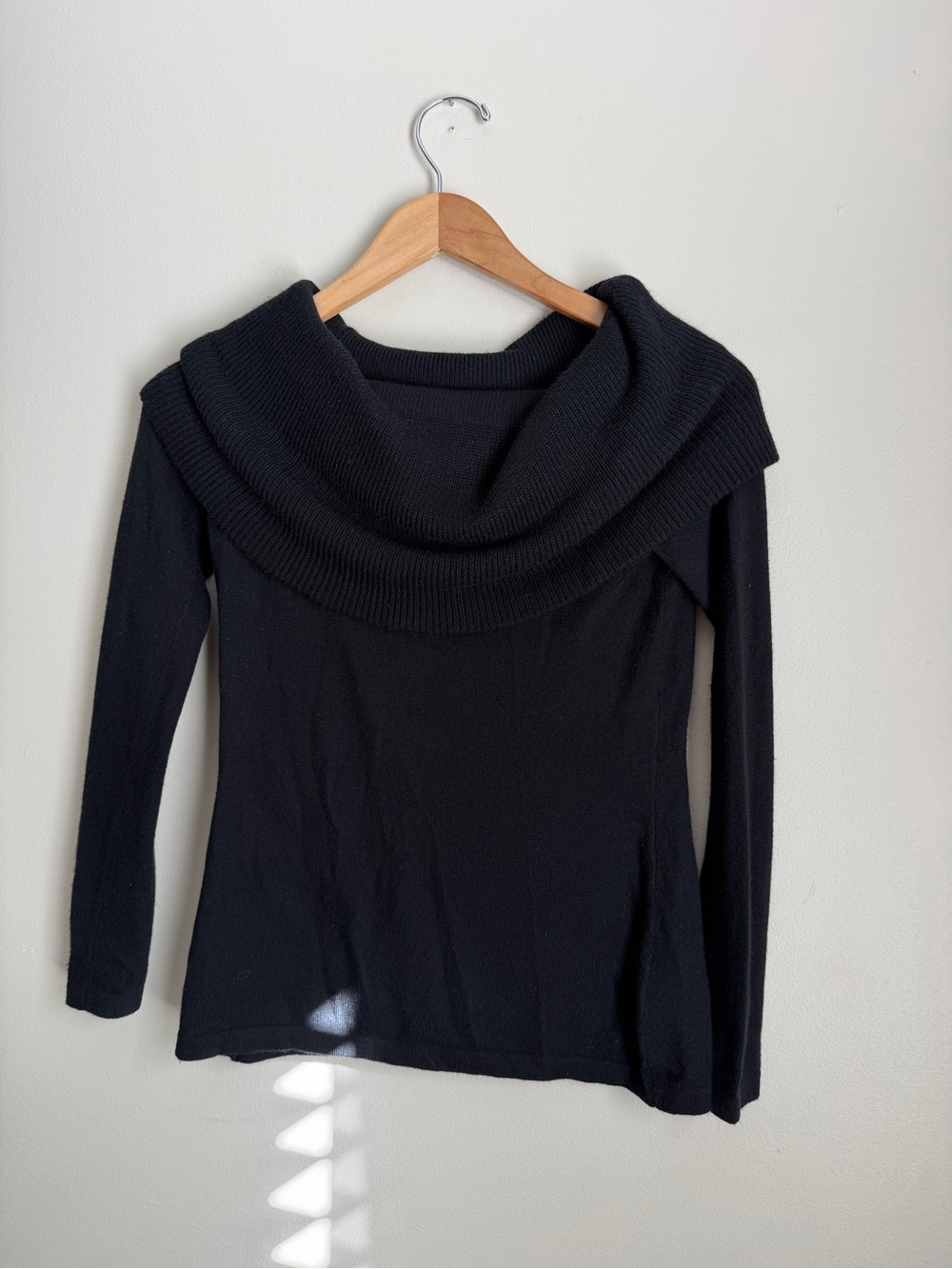 Lilly Pulitzer Black Off-Shoulder Cowl Neck Sweater